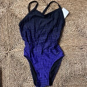 Women's SPORTI Purple Polka Dot One Piece Swimsuit- Brand New With Tags